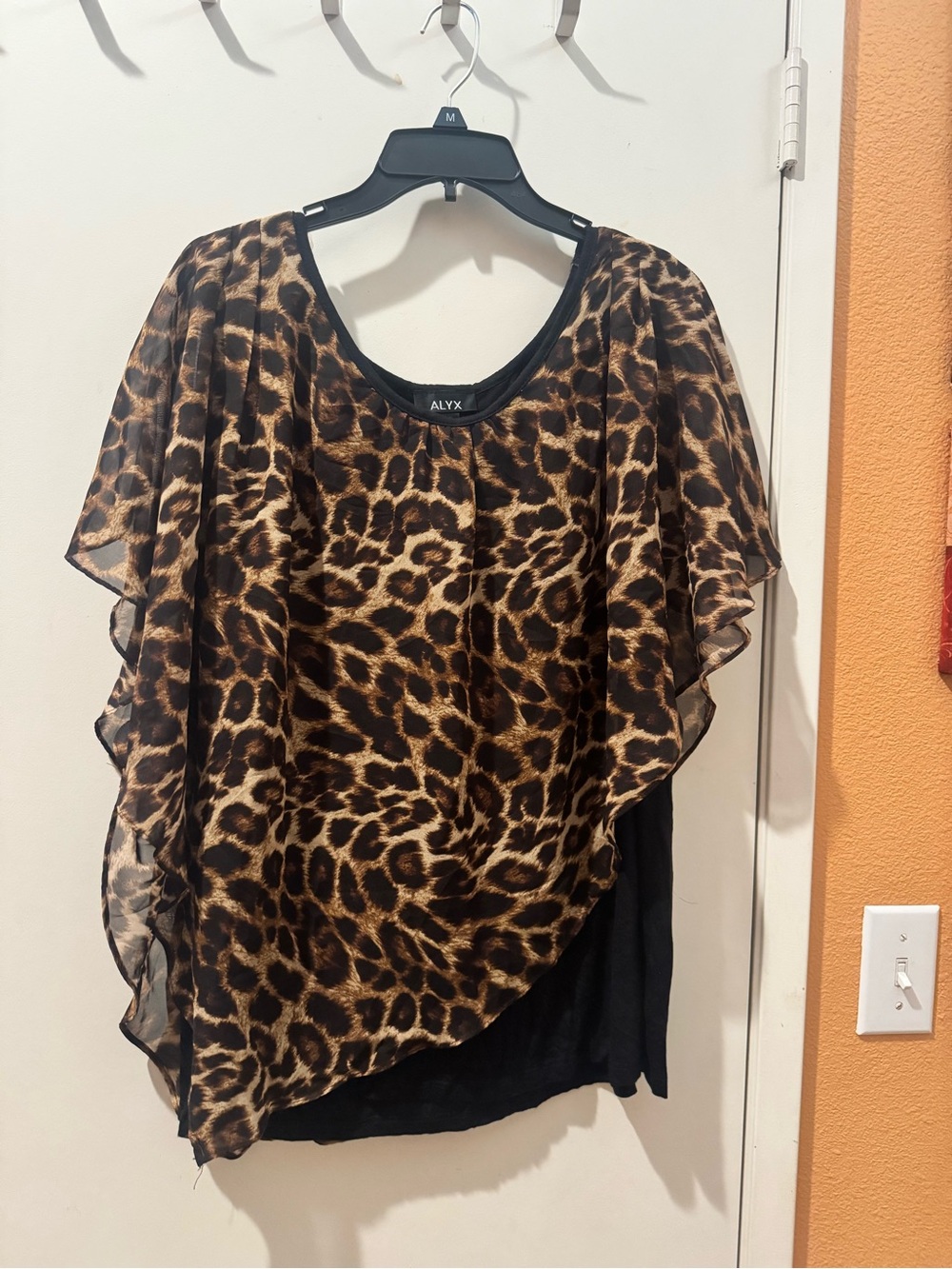 ALYX Leopard Print Sheer Overlay Women’s Top - Brown/Black